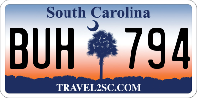 SC license plate BUH794