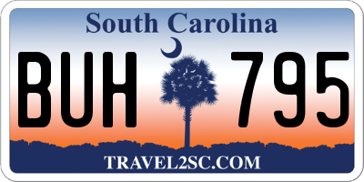SC license plate BUH795