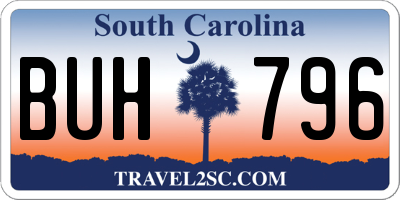 SC license plate BUH796