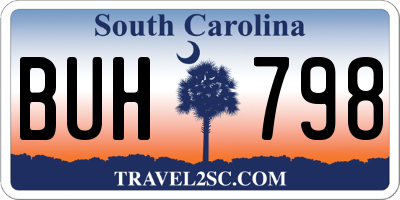 SC license plate BUH798