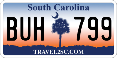 SC license plate BUH799