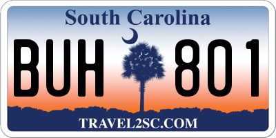 SC license plate BUH801