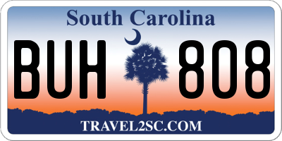SC license plate BUH808