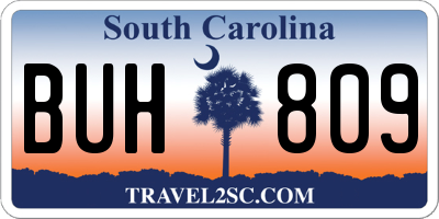 SC license plate BUH809