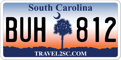 SC license plate BUH812