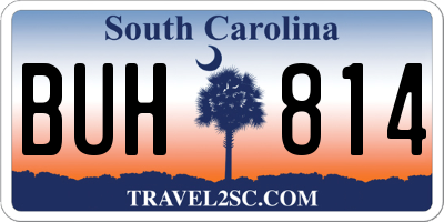 SC license plate BUH814