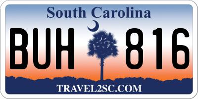 SC license plate BUH816