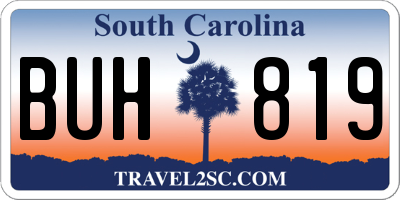 SC license plate BUH819