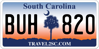 SC license plate BUH820