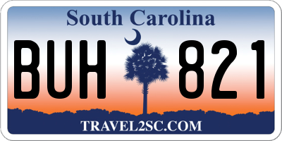 SC license plate BUH821