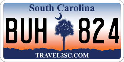 SC license plate BUH824