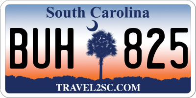 SC license plate BUH825
