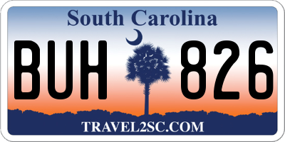 SC license plate BUH826