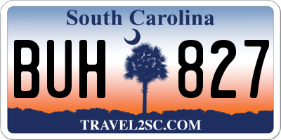 SC license plate BUH827
