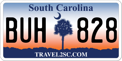 SC license plate BUH828