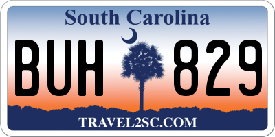 SC license plate BUH829