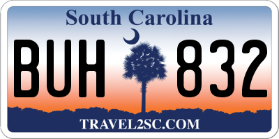 SC license plate BUH832