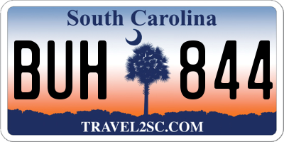 SC license plate BUH844