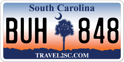 SC license plate BUH848
