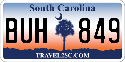 SC license plate BUH849
