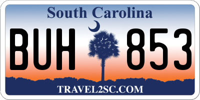 SC license plate BUH853