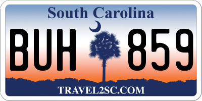 SC license plate BUH859