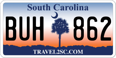 SC license plate BUH862