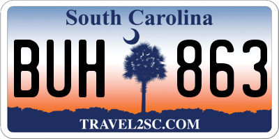 SC license plate BUH863