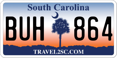 SC license plate BUH864
