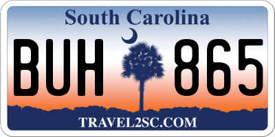 SC license plate BUH865
