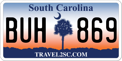 SC license plate BUH869