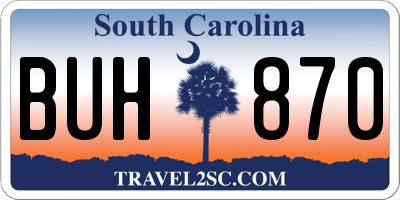 SC license plate BUH870