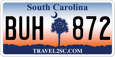 SC license plate BUH872