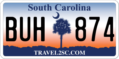 SC license plate BUH874