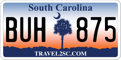 SC license plate BUH875
