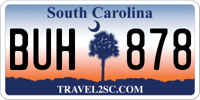 SC license plate BUH878