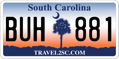 SC license plate BUH881