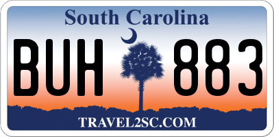 SC license plate BUH883