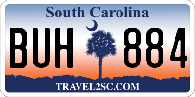 SC license plate BUH884