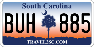 SC license plate BUH885