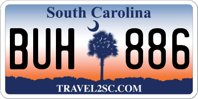 SC license plate BUH886