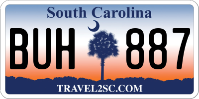 SC license plate BUH887