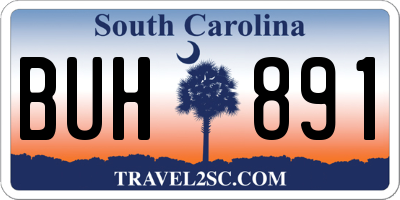SC license plate BUH891
