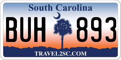 SC license plate BUH893