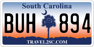 SC license plate BUH894