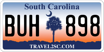 SC license plate BUH898