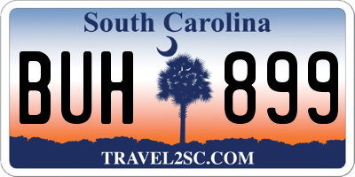 SC license plate BUH899