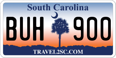 SC license plate BUH900