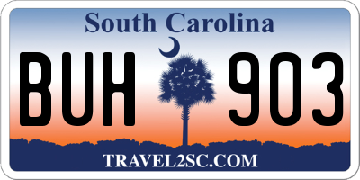 SC license plate BUH903