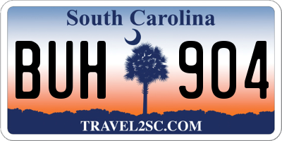 SC license plate BUH904